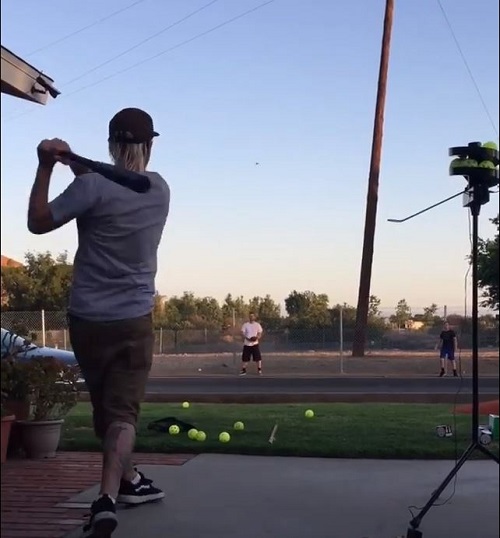 Family baseball training